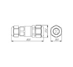 Кабельный соединитель LGT-Prom-Connector-2 ip68 габаритный чертеж Кабельный соединитель LGT-Prom-Connector-2 габаритный чертеж